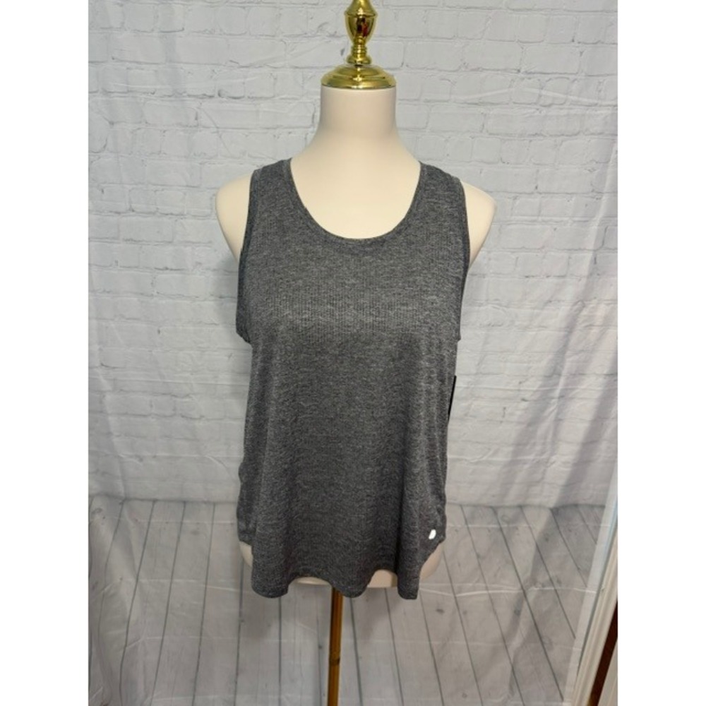 NWT Bally Total Fitness Dry-Wik Tank Top Women's M Gray Open Back